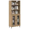 Image de vidaXL Haut Armoire Chêne Artisanal 69,5 x 34 x 180 cm, Salon, Rectangulaire, Buffet Moderne, Étagère en Bois d'Ingénierie, Rangement Fonctionnel, Solution de Rangement Gain de Place
