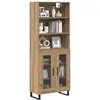Image de vidaXL Haut Armoire 2 pcs Chêne Artisanal Bois d'ingénierie, Solutions de Rangement Salon, Buffet Moderne, élégant, rectangulaire, Design Meuble Multifonction