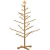 Image de vidaXL Arbre de Noël en Bois Marron 125 cm Bois de pin Massif, Décor de Noël Moderne, Arbre en Bois Durable, Accent Festif Fonctionnel, Style élégant pour Le Salon