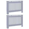 Image de vidaXL Cache-Radiateur 2 pcs Gris 112 x 19 x 81,5 cm Bois d'ingénierie, Cache-radiateur rectangulaire moderne, bois technique, protection pour enfants, déco chauffante pour salon