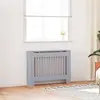 Image de vidaXL Cache-Radiateur 2 pcs Gris 112 x 19 x 81,5 cm Bois d'ingénierie