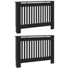 Image de vidaXL Cache-Radiateur 2 pcs Noir 112 x 19 x 81,5 cm Bois d'ingénierie, Cache-radiateur rectangulaire Moderne, Bois Technique, Protection pour Enfants, déco chauffante pour Salon