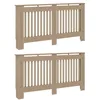 Image de vidaXL Cache-Radiateur 2 pcs Marron 152 x 19 x 81,5 cm, Cache-radiateur rectangulaire Moderne, Bois Technique, Protection pour Enfants, déco chauffante pour Salon