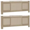 Image de vidaXL Cache-Radiateur 2 pcs Marron 205x20.5x81.5cm Bois d'ingénierie, Couvre-radiateur stylé, Moderne, en Bois, Finition Brillante, déco Pratique, Accessoire Contemporain pour Votre Maison