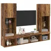 Image de vidaXL Unités murales TV avec LED 5 pcs Bois Ancien 40,5 x 30 x 102 cm, Mobilier Contemporain pour Le Salon, unité de Rangement rectangulaire, Organiseur Mural pour TV