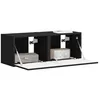 Image de vidaXL Meuble TV Mural 2 pcs Noir 39 x 31 x 29,5 cm Bois d'ingénierie, Salon, Meubles Cubiques Modernes, Meuble TV, Étagères Murales, Solutions de Rangement, Design Élégant