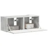 Image de vidaXL Meuble TV Mural 2 pcs Béton 39 x 31 x 29,5 cm Bois d'ingénierie, Salon, Meubles Cubiques Modernes, Meuble TV, Étagères Murales, Solutions de Rangement, Design Élégant