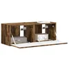 Image de vidaXL Meuble TV Mural 2 pcs Chêne fumé 39 x 31 x 29,5 cm, Salon, Meuble TV Moderne, Solution de Rangement Fonctionnelle, étagère Murale, Design Chic