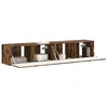 Image de vidaXL Meuble TV Mural 2 pcs Chêne fumé 78,5 x 31 x 29,5 cm, Salon, Meuble TV Moderne, Solution de Rangement Fonctionnelle, étagère Murale, Design Chic