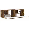 Image de vidaXL Meuble TV Mural Chêne fumé 98 x 31 x 29,5 cm Bois d'ingénierie, Salon, Meuble TV Moderne, Solution de Rangement Fonctionnelle, étagère Murale, Design Chic