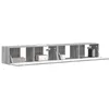 Image de vidaXL Meuble TV Mural 2 pcs Gris Sonoma 60 x 31 x 29.5 cm, Meubles de Salon, Solution de Rangement Moderne, unité cubique, étagères murales élégantes, Centre de Divertissement Fonctionnel
