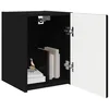 Image de vidaXL Meuble TV Mural 2 pcs Noir 30 x 31 x 40 cm Bois d'ingénierie, Mobilier Moderne pour Le Salon, Console TV stylée, Rangement Mural Minimaliste, Gain de Place, Bois d'ingénierie