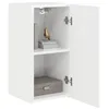 Image de vidaXL Meuble TV Mural 2 pcs Blanc Brillant 30 x 31 x 60 cm, Mobilier Moderne pour Le Salon, Console TV stylée, Rangement Mural Minimaliste, Gain de Place, Bois d'ingénierie
