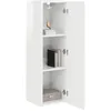 Image de vidaXL Meuble TV Mural 2 pcs Blanc Brillant 30 x 31 x 100 cm, Mobilier Moderne pour Le Salon, Console TV stylée, Rangement Mural Minimaliste, Gain de Place, Bois d'ingénierie