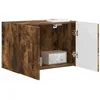 Image de vidaXL Meuble TV Mural Chêne fumé 59,5 x 31 x 40 cm Bois d'ingénierie, Organisateur Moderne pour Salon, Rangement Mural, Centre de Divertissement Robuste, étagères flottantes Design et spacieuses