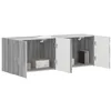 Image de vidaXL Meuble TV Mural 2 pcs Gris Sonoma 59,5 x 31 x 40 cm, Organisateur Moderne pour Salon, Rangement Mural, Centre de Divertissement Robuste, étagères flottantes Design et spacieuses