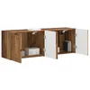 Image de vidaXL Meuble TV Mural 2 pcs Bois Ancien 59,5 x 31 x 40 cm, Salon Moderne, Meuble TV rectangulaire, Rangement Mural, Cabinet Gain de Place, étagères flottantes