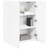 Image de vidaXL Meuble TV Mural Blanc 59,5 x 31 x 80 cm Bois d'ingénierie, Salon Moderne, Meuble TV rectangulaire, Rangement Mural, Cabinet Gain de Place, étagères flottantes