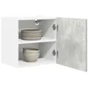 Image de vidaXL Armoire Suspendue Riga Gris béton et Blanc 40 x 31 x 40 cm, Meuble de Cuisine Moderne, Rangement spacieux, Armoire utile rectangulaire, Solutions d'organisation