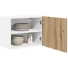 Image de vidaXL Armoire Suspendue avec Porte Riga 2 pcs Chêne Artisan et Blanc, Meuble de Cuisine Moderne, Rangement spacieux, Armoire utile rectangulaire, Solutions d'organisation