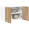 Image de vidaXL Armoire Suspendue avec Porte Riga 2 pcs Chêne Artisan et Blanc, Meuble de Cuisine Moderne, Rangement spacieux, Armoire utile rectangulaire, Solutions d'organisation