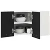 Image de vidaXL Armoire Suspendue Riga Chêne Noir et Blanc 57 x 57 x 40 cm, Meuble de Cuisine Moderne, Rangement spacieux, Armoire utile rectangulaire, Solutions d'organisation