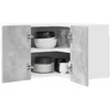 Image de vidaXL Armoire Suspendue Gris béton et Blanc 57 x 57 x 40 cm, Armoire de Cuisine Moderne, Design rectangulaire, Grand Espace de Rangement, matériaux résistants, Style Contemporain