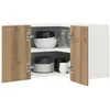 Image de vidaXL Armoire Suspendue Riga Chêne Artisan et Blanc 57 x 57 x 40 cm, Meuble de Cuisine Moderne, Rangement spacieux, Armoire utile rectangulaire, Solutions d'organisation