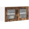 Image de vidaXL Armoire Suspendue Chêne fumé et Blanc 80 x 31 x 40 cm