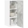 Image de vidaXL Armoire Suspendue Gris béton et Blanc 30 x 31 x 80 cm, Armoire de Cuisine Moderne, Design rectangulaire, Grand Espace de Rangement, matériaux résistants, Style Contemporain