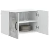 Image de vidaXL Meuble Mural de Cuisine 2 pcs Gris béton 60 x 31 x 40 cm, Meuble de Cuisine rectangulaire Moderne, Rangement Mural spacieux, Organisateur Contemporain pour rénovation