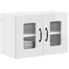 Image de vidaXL Meuble Mural de Cuisine Blanc Brillant 60 x 31 x 40 cm, Meuble de Cuisine rectangulaire Moderne, Rangement Mural spacieux, Organisateur Contemporain pour rénovation
