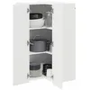 Image de vidaXL Meuble Mural de Cuisine avec étagère Blanc 57 x 57 x 100 cm, Meuble de Cuisine rectangulaire Moderne, Rangement Mural spacieux, Organisateur Contemporain pour rénovation