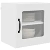 Image de vidaXL Armoire de Cuisine 2 pcs Blanc 40 x 31 x 40 cm, Cabinet de Cuisine Moderne, Rangement Mural rectangulaire, Organisation Durable, Solution Efficace pour la Maison, poignée Noire