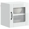 Image de vidaXL Armoire de Cuisine Blanc Brillant 40 x 31 x 40 cm, Cabinet de Cuisine Moderne, Rangement Mural rectangulaire, Organisation Durable, Solution Efficace pour la Maison, poignée Noire