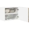 Image de vidaXL Armoire de Cuisine 2 pcs Bois Ancien 50 x 31 x 40 cm, Cabinet de Cuisine Moderne, Rangement Mural rectangulaire, Organisation Durable, Solution Efficace pour la Maison, poignée Noire