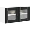 Image de vidaXL Cabinet en Verre Mural Lucca Noir 80 x 31 x 40 cm, Solutions de Cuisine Modernes, Panneau rectangulaire en Bois, Protection pour Lave-Vaisselle, Gain de Place
