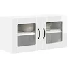 Image de vidaXL Cabinet en Verre Mural Lucca Blanc Brillant 80 x 31 x 40 cm, Solutions de Cuisine Modernes, Panneau rectangulaire en Bois, Protection pour Lave-Vaisselle, Gain de Place