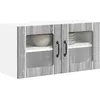 Image de vidaXL Cabinet en Verre Mural Lucca Sonoma Gris 80 x 31 x 40 cm, Solutions de Cuisine Modernes, Panneau rectangulaire en Bois, Protection pour Lave-Vaisselle, Gain de Place
