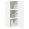 Image de vidaXL Armoire de Cuisine 2 pcs Blanc 30 x 31 x 80 cm, Cabinet de Cuisine Moderne, Rangement Mural rectangulaire, Organisation Durable, Solution Efficace pour la Maison, poignée Noire