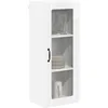 Image de vidaXL Armoire de Cuisine Blanc Brillant 40 x 31 x 100 cm, Cabinet de Cuisine Moderne, Rangement Mural rectangulaire, Organisation Durable, Solution Efficace pour la Maison, poignée Noire