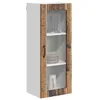 Image de vidaXL Cabinet en Verre Mural Lucca Bois Ancien 40 x 31 x 100 cm, Solutions de Cuisine Modernes, Panneau rectangulaire en Bois, Protection pour Lave-Vaisselle, Gain de Place