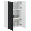Image de vidaXL Armoire de Cuisine Noir 60 x 31 x 100 cm Bois d'ingénierie, Cabinet de Cuisine Moderne, Rangement Mural rectangulaire, Organisation Durable, Solution Efficace pour la Maison, poignée Noire