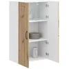 Image de vidaXL Armoire de Cuisine Chêne Artisanal 60 x 31 x 100 cm, Cabinet de Cuisine Moderne, Rangement Mural rectangulaire, Organisation Durable, Solution Efficace pour la Maison, poignée Noire