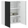 Image de vidaXL Armoire de Cuisine Noir 80 x 31 x 100 cm Bois d'ingénierie, Cabinet de Cuisine Moderne, Rangement Mural rectangulaire, Organisation Durable, Solution Efficace pour la Maison, poignée Noire