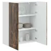 Image de vidaXL Armoire de Cuisine Chêne fumé 80 x 31 x 100 cm, Cabinet de Cuisine Moderne, Rangement Mural rectangulaire, Organisation Durable, Solution Efficace pour la Maison, poignée Noire