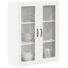 Image de vidaXL Cabinet en Verre Mural Lucca Blanc 80 x 31 x 100 cm, Solutions de Cuisine Modernes, Panneau rectangulaire en Bois, Protection pour Lave-Vaisselle, Gain de Place