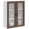 Image de vidaXL Cabinet en Verre Mural Lucca Chêne Brun 80 x 31 x 100 cm, Solutions de Cuisine Modernes, Panneau rectangulaire en Bois, Protection pour Lave-Vaisselle, Gain de Place