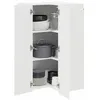 Image de vidaXL Armoire de Cuisine Blanc Brillant 57 x 57 x 100 cm, Cabinet de Cuisine Moderne, Rangement Mural rectangulaire, Organisation Durable, Solution Efficace pour la Maison, poignée Noire