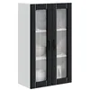 Image de vidaXL Meuble mural de cuisine Noir 60 x 31 x 100 cm Bois d'ingénierie, Cabinet de cuisine moderne, rangement mural rectangulaire, organisation durable, solution efficace pour la maison, poignée noire